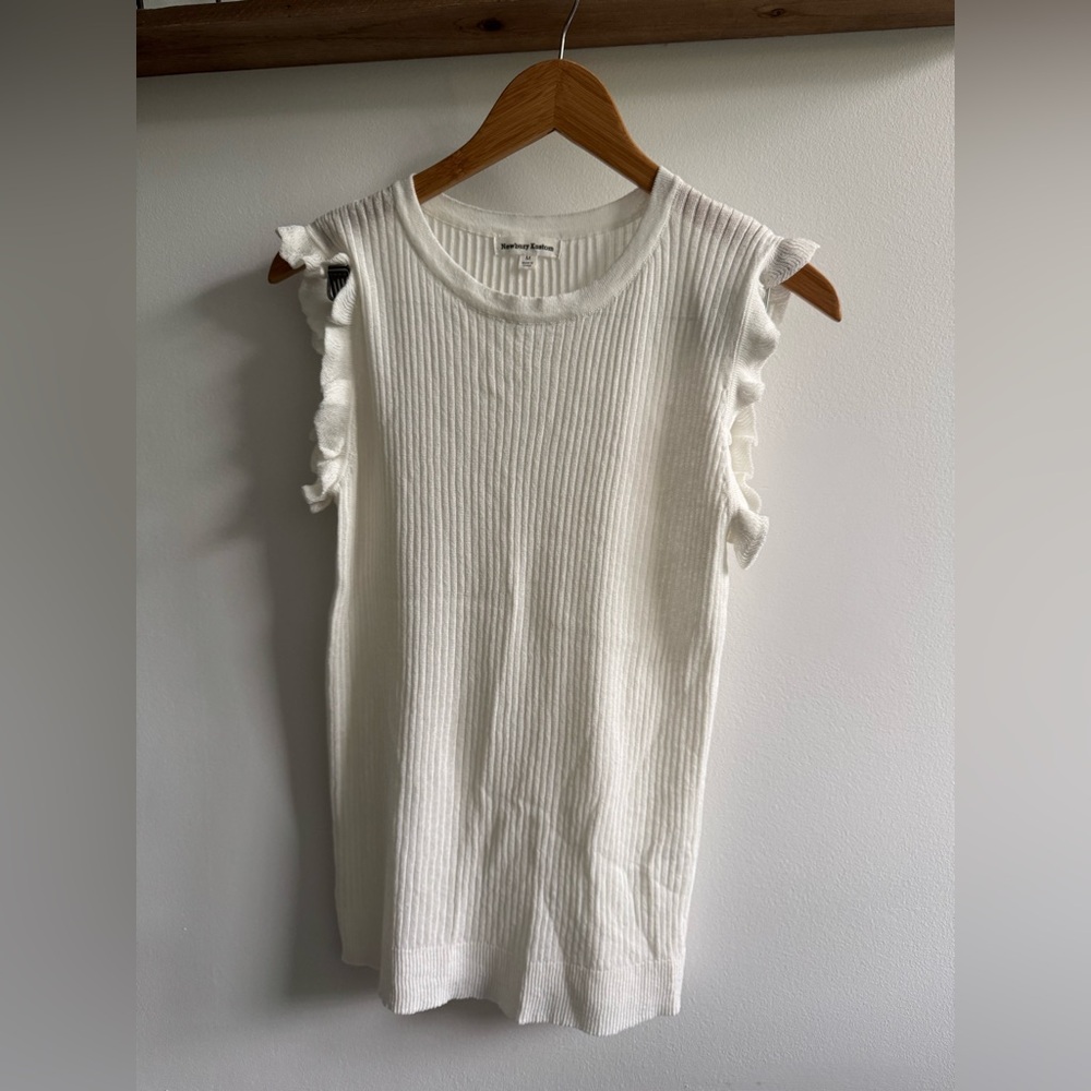 White Ruffle Sleeve Top